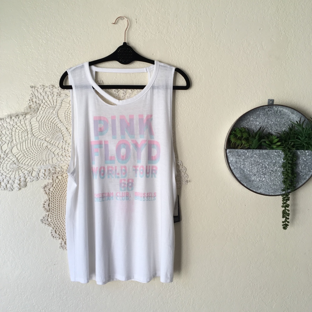 Lucky Brand Pink Floyd distressed graphic tank NWT